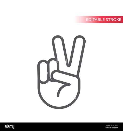 V Sign Hand Gesture Stock Vector Images Alamy