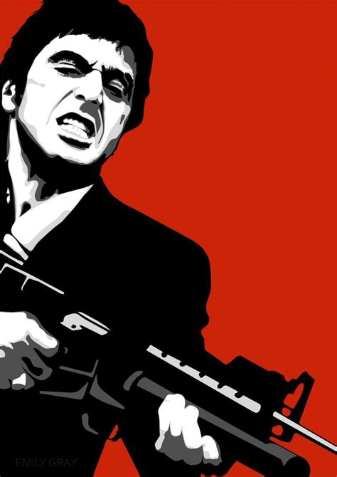 Постер Scarface Лицо со шрамом Graphic Poster Art Scarface Movie