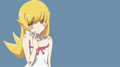 3840x2160 anime anime girls oshino shinobu long hair blonde vector art monogatari series