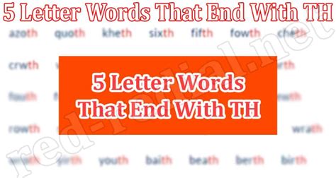 5 Letter Words That End With Th June 2022 Get Info
