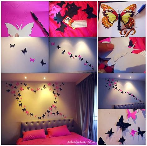 Diy Butterfly Wall Decoration Diy Craft Projects