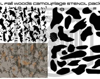 U S Army M Woodland Camouflage Stencil Pattern Printed On Avery High