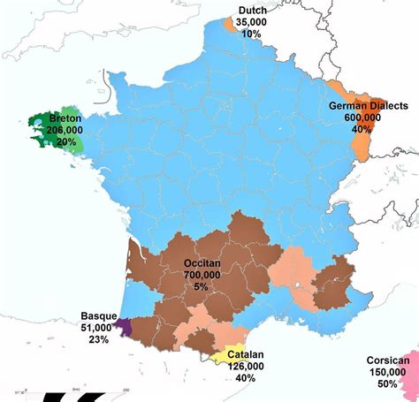 Minority Vernacular Languages Actually Spoken In France Language Map