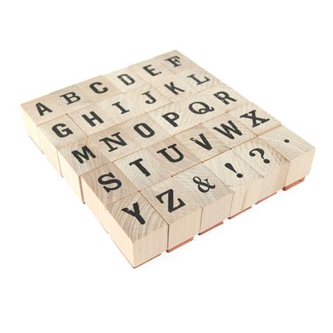 Bold Alphabet Wooden Stamp Set 30 Pieces Hobbycraft