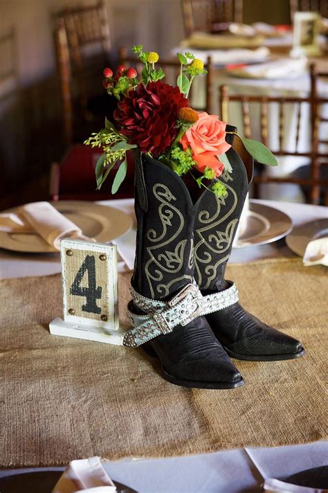 Visual Impact Design Sacramento Wedding Florist Cowboy Boot