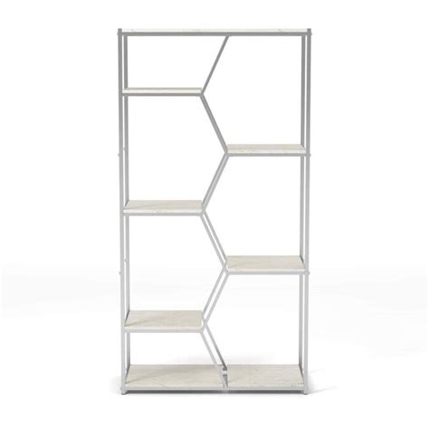 Furniture Of America Juniata Chrome Metal 7 Shelf Bookcase In The