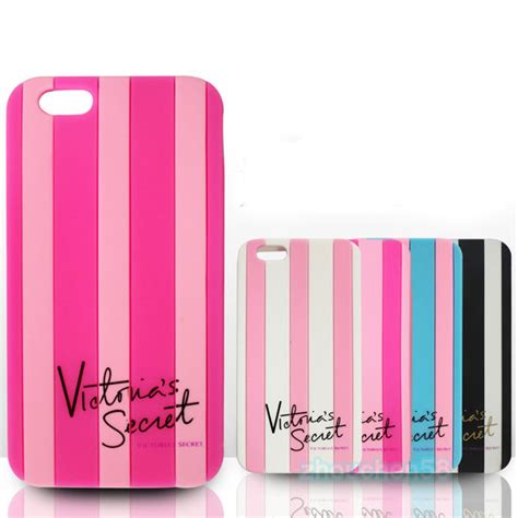 Victorias Secret Pink Luxe Silicone Stripe Case Covers For Iphone 6 5