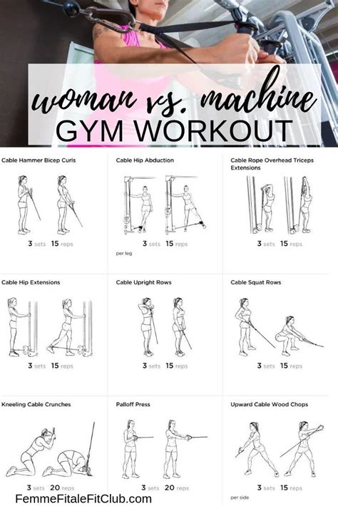 Woman Vs Cable Machine Gym Workout In 2020 Weight Machine Workout