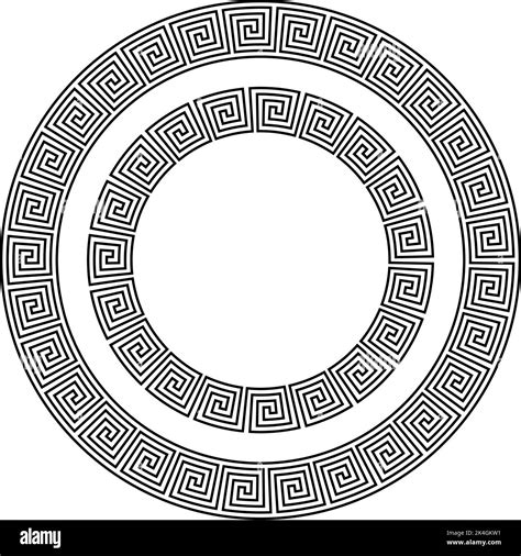 Greek Ornament Circle Frame Meander Round Pattern Ancient Greek Fret
