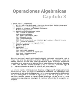 Operaciones Algebraicas Pdf