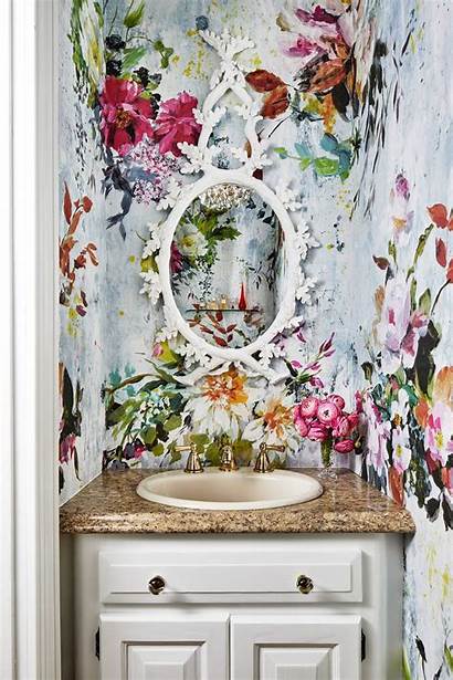 Powder Whimsical Rooms Floral Elledecor Banheiro Parede