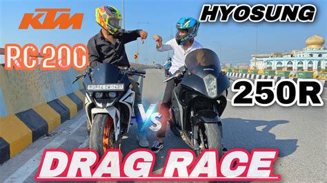 Hyosung Gt250r Vs Ktm Rc 200 Top End Race Rc Ne Ye Kya Karwadiya🥺