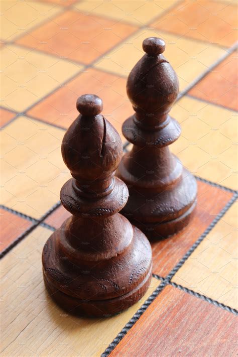 Two Black Elephants Chess Figures High Quality Education Stock Photos