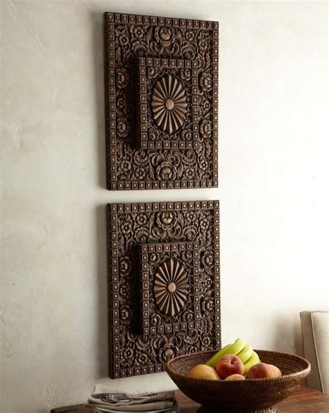 Wall Decor Indian Art Wall India Wood Indian Decor Abstract Carved