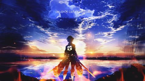 Shingeki No Kyojin Eren Jeager Anime Anime Boys Sunset Wallpapers