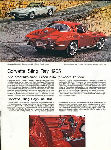 1965 Finnish Corvette Sales Brochure