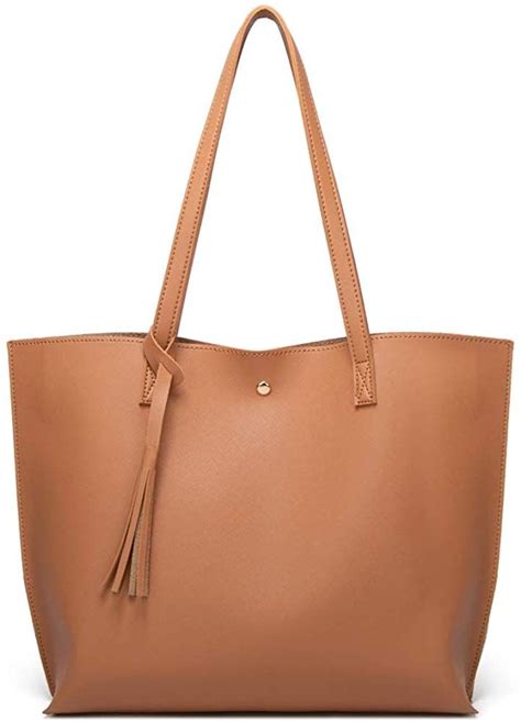 Womens Soft Faux Leather Tote Shoulder Bag From Dreubea