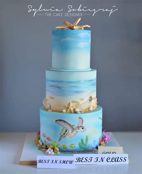 Pin By Kimberly Boytin On Cool Cakes Wedding Cakes Themed Ocean