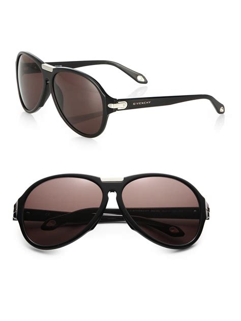 givenchy men s plastic aviator sunglasses havana in black brown black for men lyst