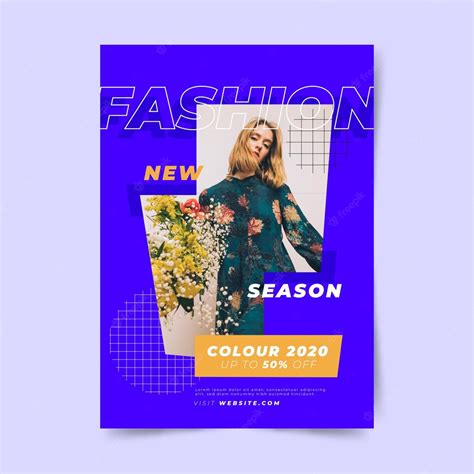 Free Vector Colorful Fashion Poster Template