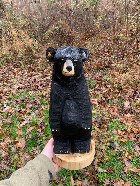 Bear Carving Chainsaw Carved Bear Wooden Bear Bear Chainsaw Carving