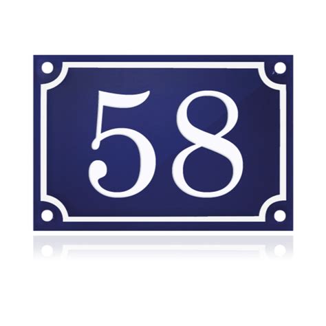 French Enamel House Number • French Enamel Sign To Custom Blue In