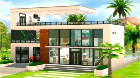 Sims 4 Construcciones Casa Moderna Para 3 Personas Speed Build Youtube