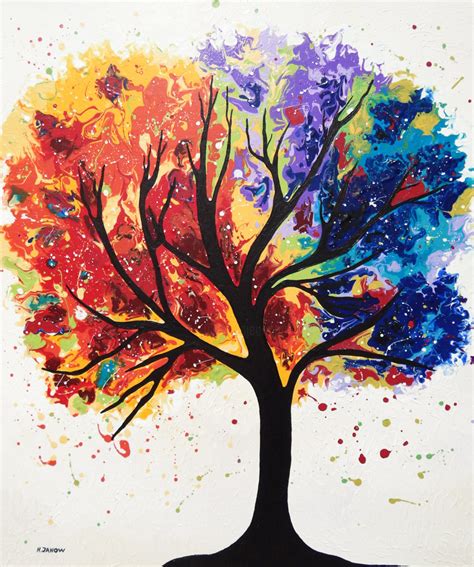Original Fluid Tree Of Life Painting On Painting By Hjm Art Gallery Artmajeur