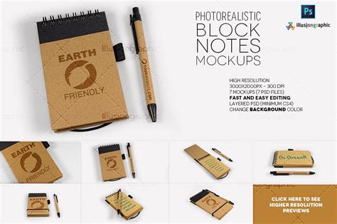 Download Photorealistic Block Notes Mockup ~ Product Mockups ~ Creative Market