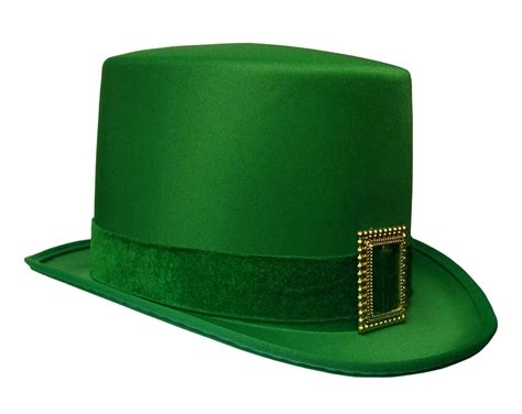 St Patrick S Day Leprechaun Green Satin Top Hat With Buckle Adult