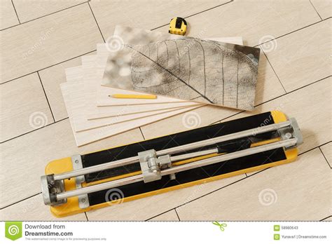 When cutting tile, the best way to do so is with a wet tile saw. Ceramic Tile, Manual Cutter, Measuring Tape And Pencil ...