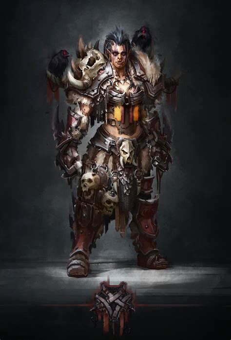 Artstation Orcs Bastoa Anatoliy Aliev Warcraft Art Female Orc Fantasy Female Warrior
