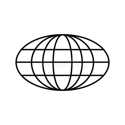Flat Icon Oval Globe Design Vector Stock Vector Illustration Of