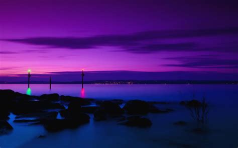 Hd Lilac Purple Sunset Over The Sea Wallpaper Download Free 60512