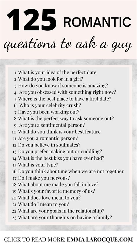 125 incredibly flirty and romantic questions to ask a guy artofit