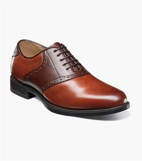 Midtown Plain Toe Saddle Oxford Mens Dress Shoes