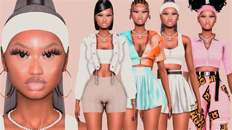 Sims 4 Cas Black Girl Lookbook Cc Folder And Sim Download Youtube