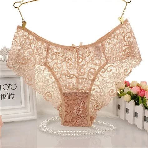 sexy lace panties women fashion cozy lingerie tempting pretty briefs high quality lace mid waist