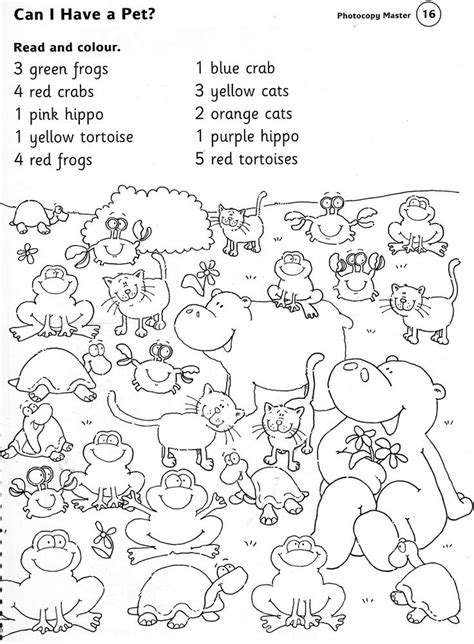 Animals Worksheet Read And Colour