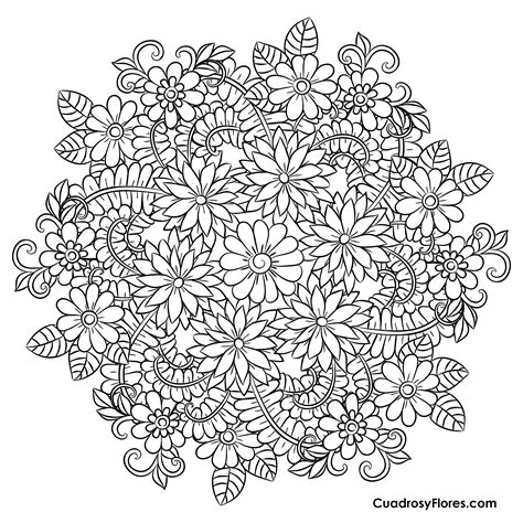 ஜ Imágenes de Flores para Colorear ஜ Preciosos Mandalas de Flores