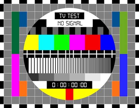 Premium Vector Tv Signal Test Screen Retro Television Broadcast