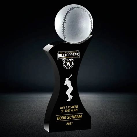 Crystal Baseball Trophy Baseball Crystal Award Baseball Award