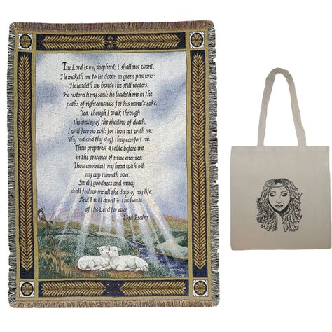 23rd Psalm The Lord is My Shepherd 50" x 60" Inspirational Tapestry