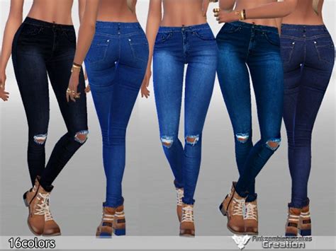 The Sims Resource Dark Ripped Denim Jeans By Pinkzombiecupcakes Sims
