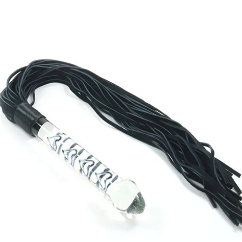 Fetish Sex Toys For Women Glass Cock Penis Dildos Anal Butt Plug Genuine Leather Whips