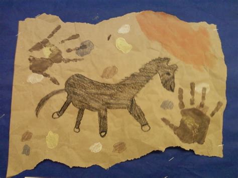 Ppps Elementary Art Rooms Cave Painting With Handprint First Grade Lesson