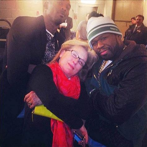 meryl streep turns gangster as she makes friends with 50 cent at the basketball celebrity news