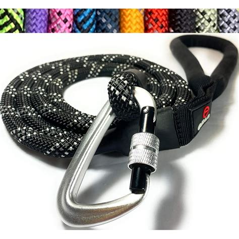 Enthusiast Gear Climbing Rope Dog Leash With Locking Carabiner For