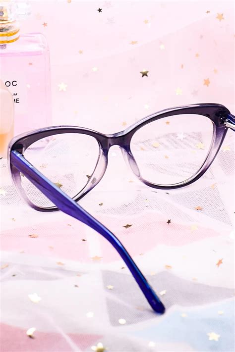 P80106 Cat Eye Blue Eyeglasses Frames Leoptique