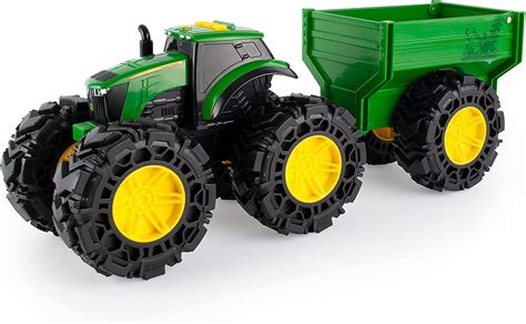 John Deere Monster Treads Tractor Toy With Wagon Toys With Lights And Sounds
